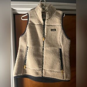 LL Bean cream Sherpa vest